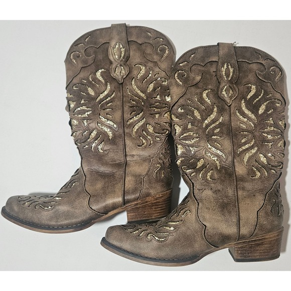 Roper Shoes - Roper Riley Glitz Glitter Underlay Snip toe Boot~Size 9.5~GUC